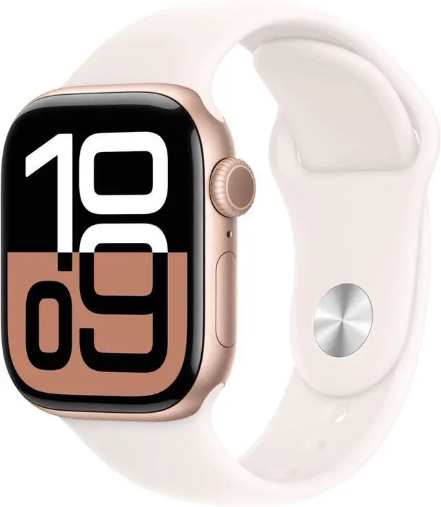 Main image of Apple Watch Series 10 (GPS) 42MM Rose Gold Aluminum Case Light Blush Sport Band