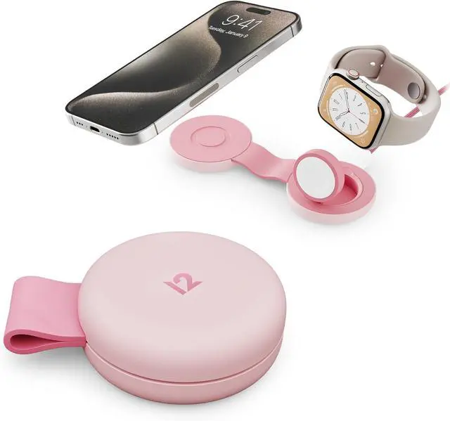 Main image of Twelve South ButterFly SE 2-in-1 Qi2 Travel Charger - Pink