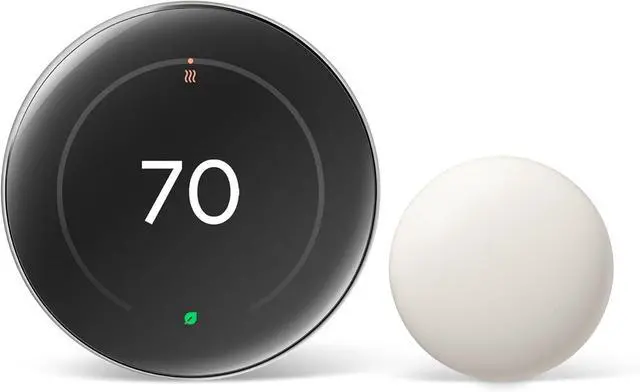 Alt view image 10 of 12 - Google Nest Learning Thermostat GA05551-US (4th Gen) with Temperature Sensor (2nd Gen) - Polished Silver