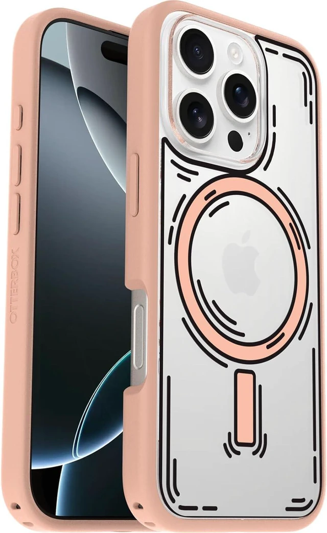 Main image of OtterBox SYMMETRY SERIES Clear Case for MagSafe iPhone 16 Pro - Doodle Cover