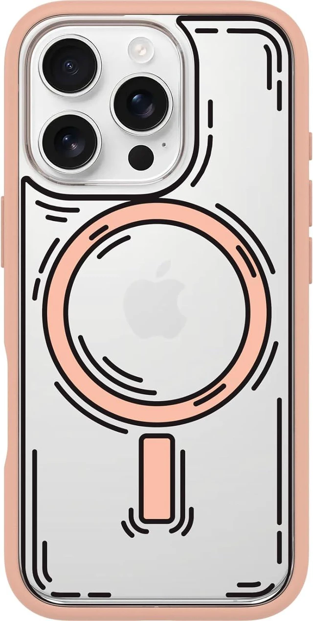 Alt view image 3 of 5 - OtterBox SYMMETRY SERIES Clear Case for MagSafe iPhone 16 Pro - Doodle Cover