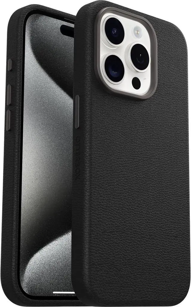 Main image of OtterBox SYMMETRY SERIES Cactus Leather Case for iPhone 15 Pro Max - Noir Ash (Black)