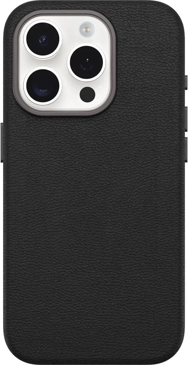 Alt view image 3 of 3 - OtterBox SYMMETRY SERIES Cactus Leather Case for iPhone 15 Pro Max - Noir Ash (Black)