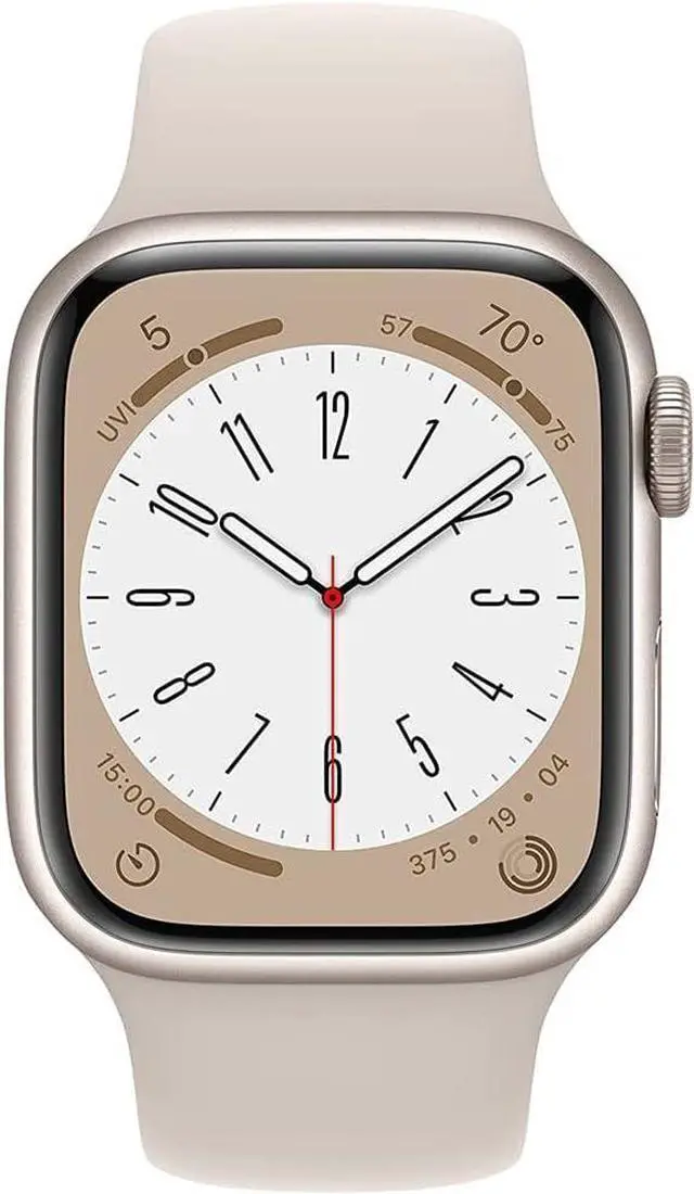 Alt view image 2 of 3 - Apple Watch Series 8 (GPS) 45MM Starlight Aluminum Case Starlight Sport Band