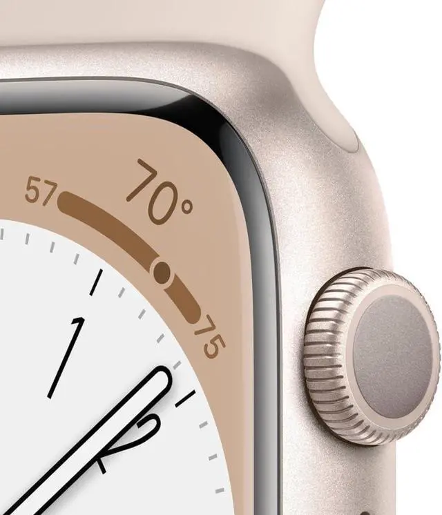 Alt view image 3 of 3 - Apple Watch Series 8 (GPS) 45MM Starlight Aluminum Case Starlight Sport Band