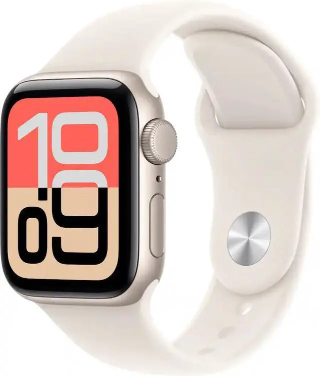 Main image of Apple Watch SE 3 (GPS) 40MM Starlight Aluminum Case Starlight Sport Band