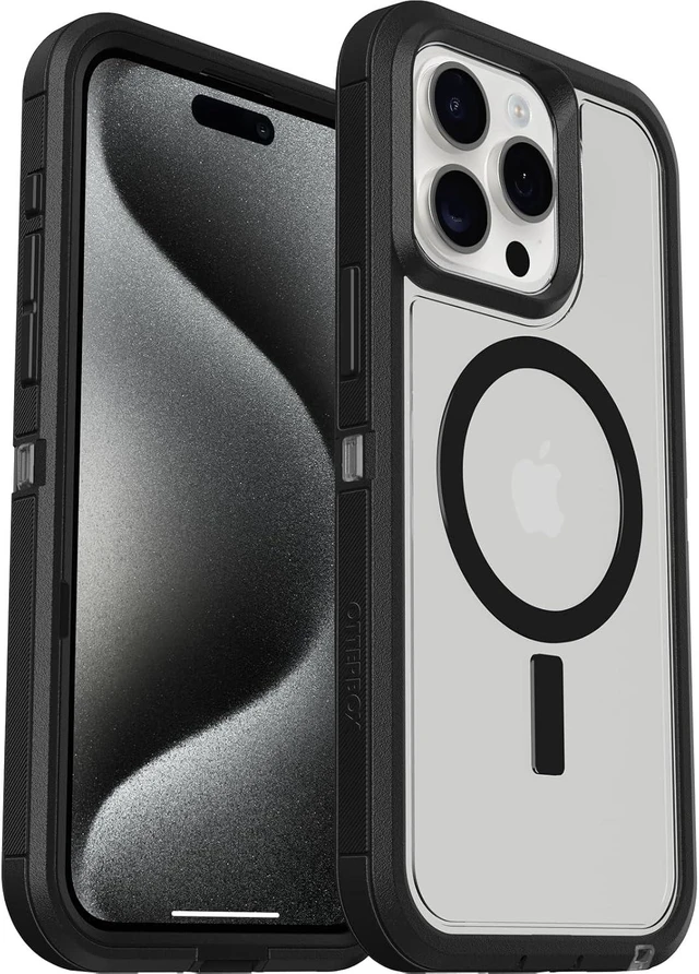 Main image of OtterBox DEFENDER SERIES XT Clear Case for iPhone 15 Pro Max - Dark Side