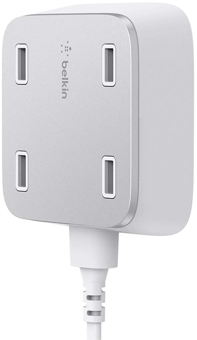 Main image of Belkin Family Rockstar Wall-Mountable 4-Port USB Hub - White
