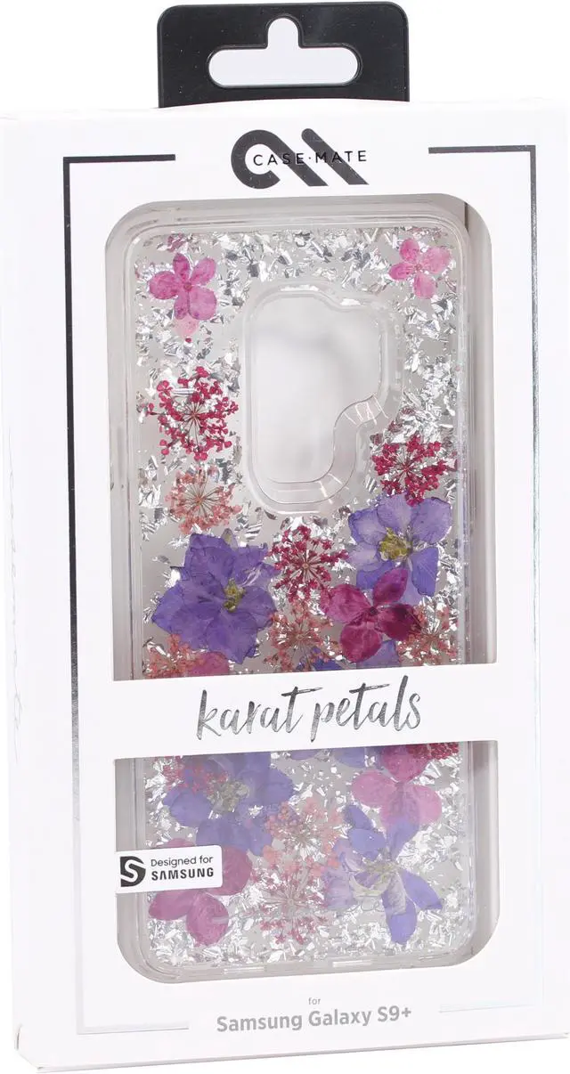 Main image of casemate  samsung galaxy s9+ case  karat petals  made with real flowers  slim protective design  purple petals