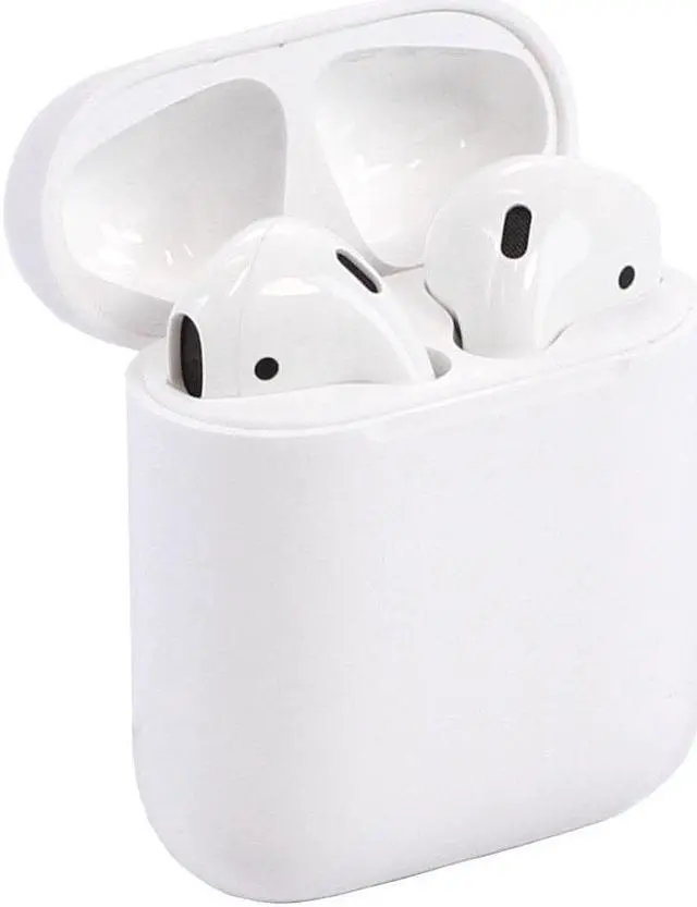 Alt view image 6 of 15 - Apple AirPods 2 White with Wireless Charging Case In Ear Headphones MRXJ2AM/A