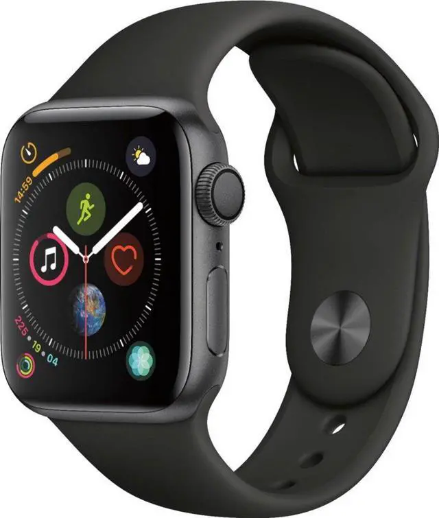 Alt view image 2 of 5 - Apple Watch Series 4 40mm GPS Only, Space Gray Aluminum - Black Sport Band