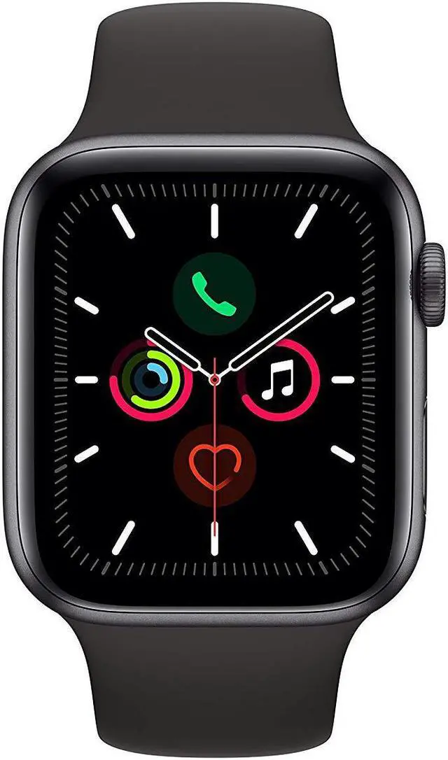 Alt view image 3 of 6 - Apple Watch Gen 5 Series 5 Cell 44mm Space Black Aluminum - Black Sport Band MWW12LL/A