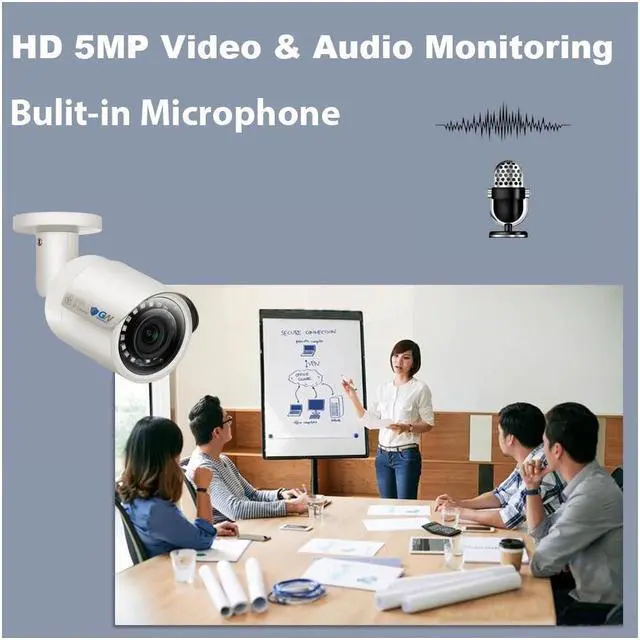 Alt view image 5 of 7 - GW 32CH 4K H.265 NVR 5MP IP Security Camera System with (32) x IP PoE 1920P 5 Megapixels Outdoor/Indoor Wide Angle Microphone Bullet Cameras 100 Feet Night vision Motion Detection (8TB HDD)