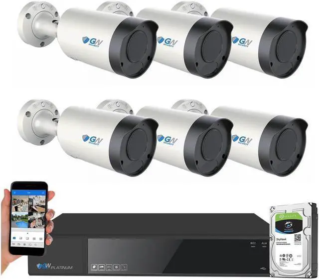 Main image of GW Security 4K (8MP) Smart AI Spotlight Color Night Vision Security Camera System, 8 Channel H.265+ 8MP NVR, 6 x UHD 4K POE Microphone 2.8-12mm Varifocal Lens Human Detection Bullet Camera