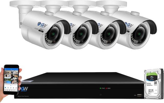 Main image of GW 4K UltraHD 8MP Smart AI Face Recognition Human/Vehicle Detection Security Camera System, 8-channel H.265 UHD 4K NVR, 4 x 4K 8 Megapixel Waterproof Bullet PoE IP Cameras, 2TB HDD