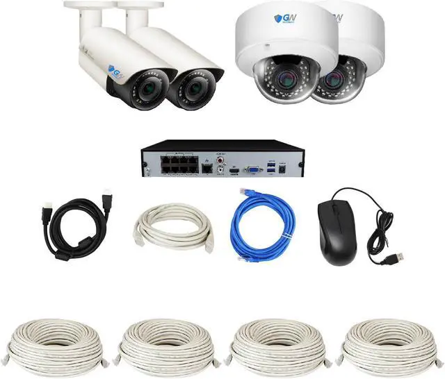 Alt view image 4 of 7 - GW 8 Channel H.265 4K NVR 5MP 1920P 2.8~12mm Lens, Video Plug & Play IP Security System - 4 x POE 5MP Weatherproof IP Cameras (2TB Hard Drive Included)