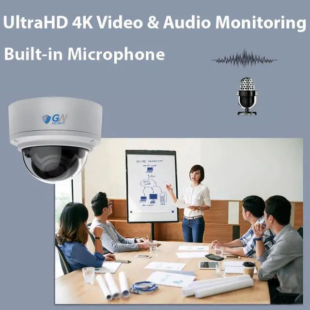 Alt view image 6 of 7 - GW AutoFocus 4K (8MP) Smart AI Video & Audio Security Camera System, 32 Channel H.265+ 4K NVR, 32 x 8MP UltraHD 3840x2160 Microphone POE Dome Camera 4X Optical Motorized Zoom Outdoor Indoor