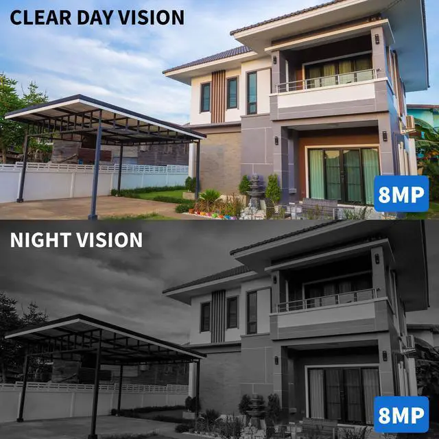 Alt view image 7 of 7 - GW Security 8 Channel 4K (4X 1080P) CCTV AI Surveillance DVR System with 4 x Ultra 8.0MP HD 4K 2160P AI Human Detection Waterproof Security Cameras,100ft IR Night Vision, 1TB Hard Drive