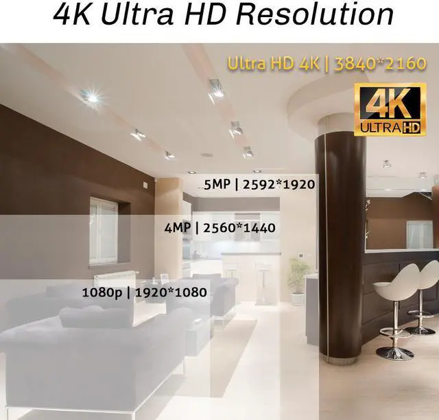 Alt view image 4 of 7 - GW Security 8 Channel 4K (4X 1080P) CCTV AI Surveillance DVR System with 4 x Ultra 8.0MP HD 4K 2160P AI Human Detection Waterproof Security Cameras,100ft IR Night Vision, 1TB Hard Drive