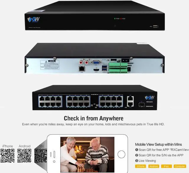 Alt view image 3 of 7 - GW Security UltraHD 4K 32 Channel H.265+ NVR 8MP Security Camera System, 24 x 4K 8MP Outdoor/Indoor Dome PoE IP Cameras, Smart AI Face Recognition Human/Vehicle Detection, 8TB HDD