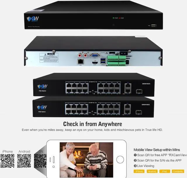 Alt view image 3 of 7 - GW Security UltraHD 4K 32 Channel H.265+ NVR 8MP Security Camera System, 32 x 4K 8MP Outdoor/Indoor Dome PoE IP Cameras, Smart AI Face Recognition Human/Vehicle Detection, 8TB HDD