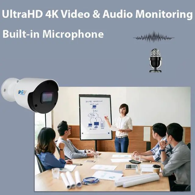 Alt view image 6 of 7 - GW Security UltraHD 4K 16 Channel H.265+ NVR 8MP Security Camera System, 16 x 4K 8MP Outdoor/Indoor Microphone Bullet PoE IP Cameras, Smart AI Face Recognition Human/Vehicle Detection, 4TB HDD
