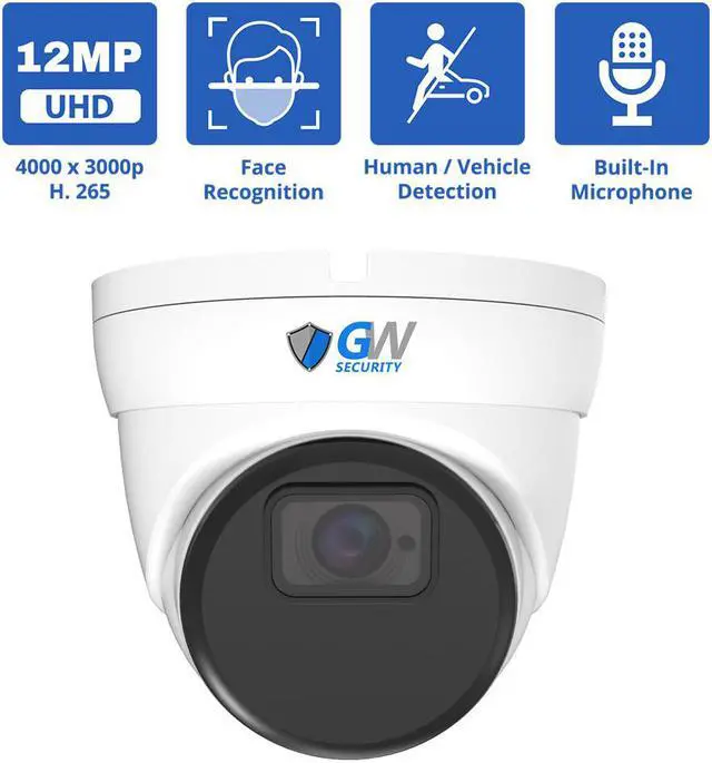 Alt view image 2 of 7 - GW Security UltraHD 12MP 4K @30FPS 8 Channel H.265+ NVR Security Camera System, 4 x 12MP Microphone Color Night Vision Dome PoE IP Cameras, Smart AI Face Recognition Human/Vehicle Detection, 2TB HDD