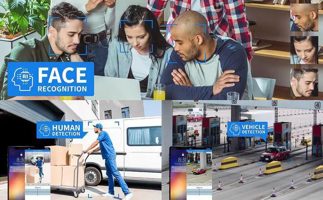 Alt view image 5 of 7 - GW Security 16 Channel 4K DVR 5MP CCTV AI Surveillance System with 12 x 5MP HD 1920p AI Face/Human/Vehicle Detection Waterproof Microphone Turret Security Cameras, 4TB Hard Drive