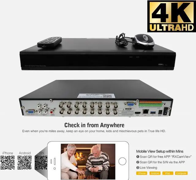 Alt view image 3 of 7 - GW Security 16 Channel 4K DVR 5MP CCTV AI Surveillance System with 16 x 5MP HD 1920p AI Face/Human/Vehicle Detection Waterproof Microphone Turret Security Cameras, 4TB Hard Drive