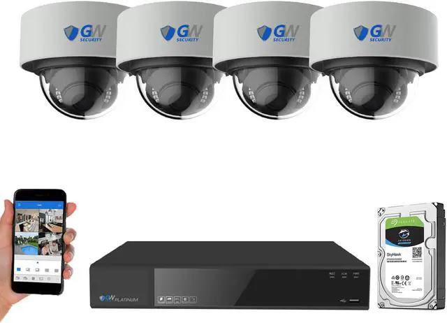 Main image of GW Security 16 Channel 4K 8MP (3840×2160) H.265+ IP PoE AI Smart NVR Security Camera System with 16 x Outdoor/Indoor 4K Microphone Dome Security Cameras, Human Detection, Starlight Color Night Vision