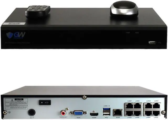 Alt view image 2 of 7 - GW5508NPG Ultra HD Onvif 4K NVR 8 Channel H.265 / H.264 Built-in PoE Ports, Compatible with 4K 8MP/5MP/4MP/3MP/2MP/1MP IP Cameras Support up to 16TB HDD Customizable Recording Smart GW5508NPG NVR