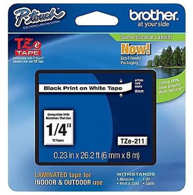 Main image of BLACK ON WHITE TAPE (6MM)