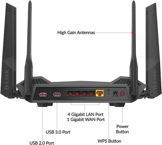 Alt view image 2 of 4 - D-Link DIR-X5460 EXO AX AX5400 Wi-Fi 6 Router