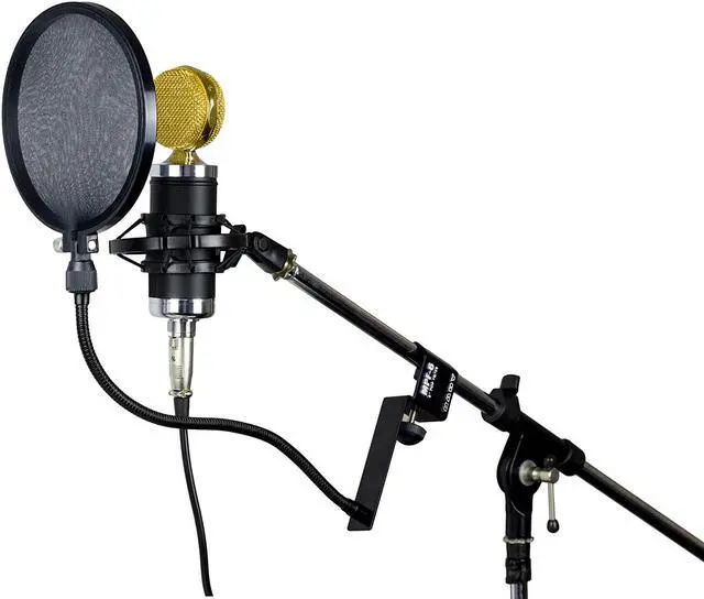 Alt view image 4 of 4 - Nady MPF-6 6-Inch Microphone Pop Filter with Boom and Stand Clamp