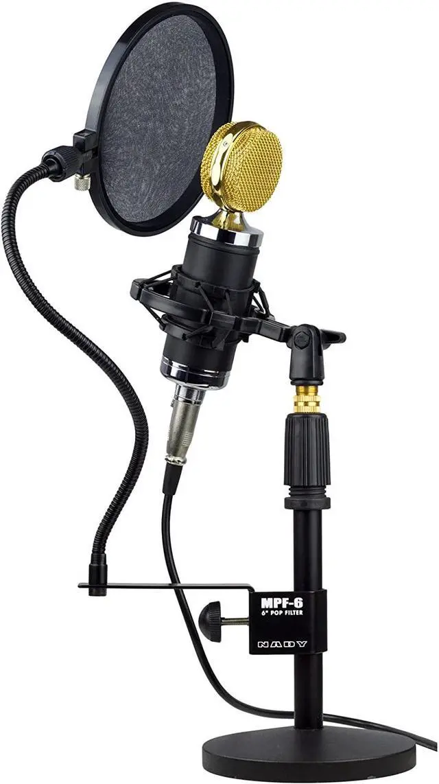 Alt view image 2 of 4 - Nady MPF-6 6-Inch Microphone Pop Filter with Boom and Stand Clamp