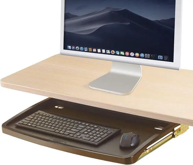 Alt view image 3 of 4 - Kensington K60004US Under-desk Comfort Keyboard Drawer with SmartFit System, 29.5" L x 28.0" W. Height levels include 2", 2.5" and 4"