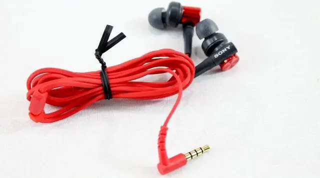 Alt view image 4 of 4 - Sony MDRXB50AP Extra Bass Earbud Headset (Red)