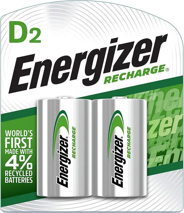 Alt view image 3 of 5 - ENERGIZER Recharge 2500mAh Size D Ni-MH Rechargeable Battery, 2-Pack
