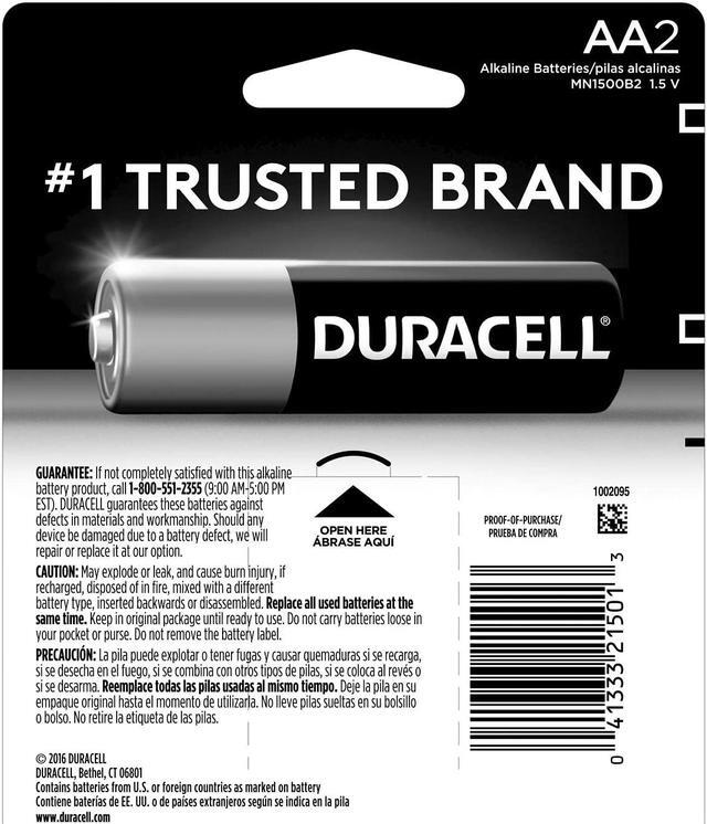Alt view image 3 of 4 - DURACELL Coppertop MN1500 1.5V AA Alkaline Battery, 2-pack