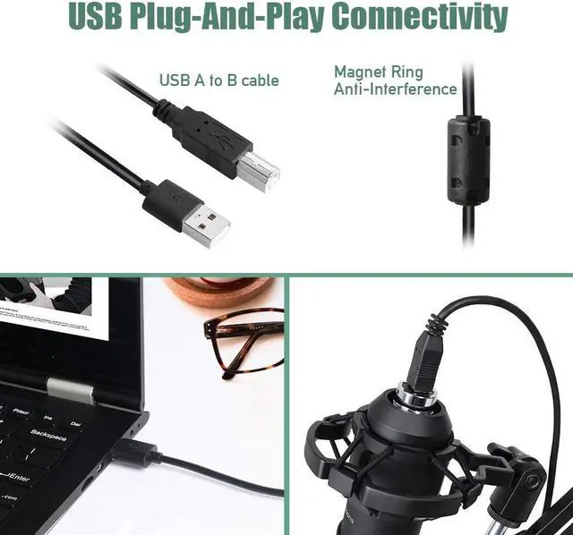 Alt view image 5 of 6 - USB Streaming Podcast PC Microphone, SUDOTACK professional 192KHZ/24Bit Studio Cardioid Condenser Mic Kit with sound card Boom Arm Shock Mount Pop Filter, for Skype YouTuber Karaoke Gaming Recording