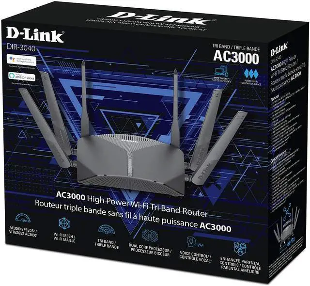 Alt view image 7 of 20 - D-Link WiFi Router AC3000 Mesh Smart Internet Network Works with Alexa & Google Assistant, MU-MIMO Tri Band Gigabit Gaming Mesh (DIR-3040-US)