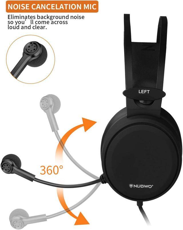Alt view image 4 of 5 - nubwo gaming headsets ps4 n7 stereo xbox one headset wired pc gaming headphones with noise canceling mic, over ear gaming headphones for pc/mac/ps4/xbox 1/nintendo switch/mobileblack