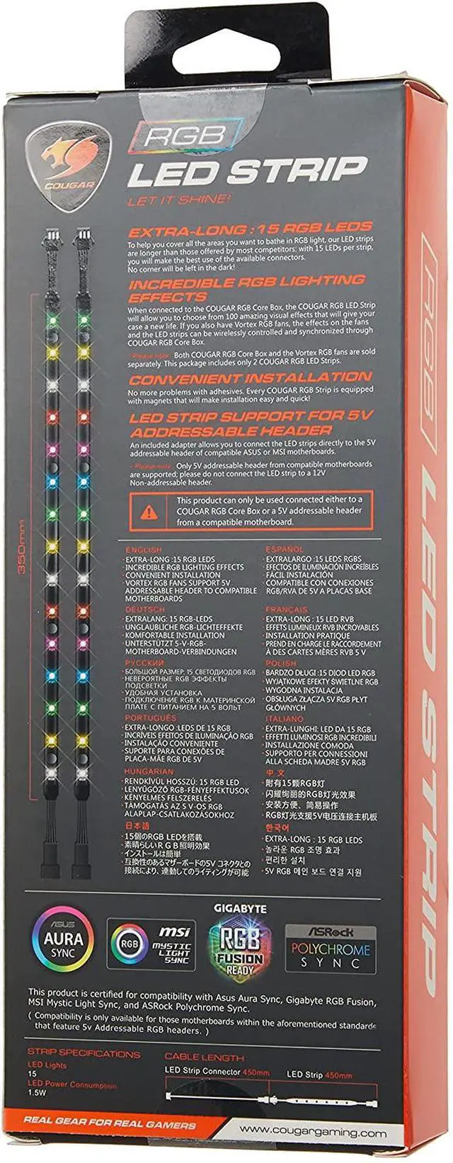 Alt view image 3 of 4 - COUGAR 3MLEDSTR.0 RGB Led Strip