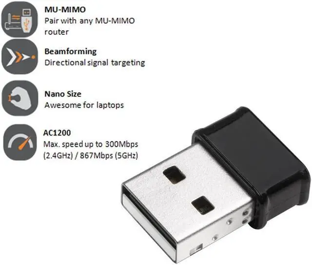Alt view image 7 of 8 - Edimax EW-7822ULC AC1200 Dual-Band Nano Wi-Fi Adapter, Nano Size Lets You Plug it and Forget It
