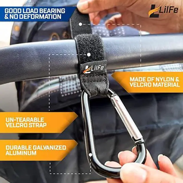 Alt view image 2 of 7 - LilFe Multi-Purpose utility cart, stroller, office cart Hooks for hanging computer Bag and other Electronic Accessories- Very convenient to carry & use anywhere- High grade Metal Hooks.