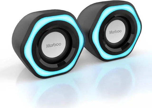 Alt view image 8 of 8 - Computer Speakers, Phission Mini Speaker with Stereo Sound 6W USB Powered 3.5 mm AUX-in Portable Speaker for Computer, Laptop, Notebook, Desktop (Black)