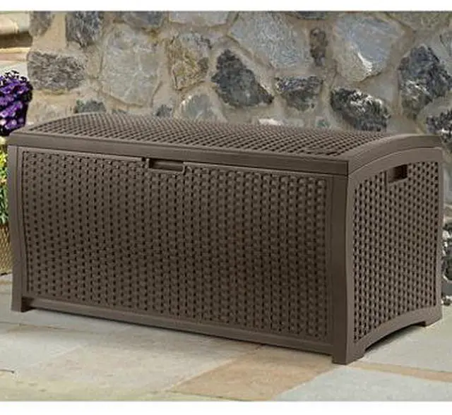 Alt view image 3 of 19 - Suncast DBW9200 Large Deck Box - 13.23 cu ft - 50" x 25.5" x 25.5" - Java