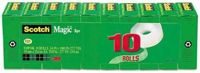 Alt view image 4 of 7 - Magic Tape Value Pack, 3/4" X 1000", 1" Core, 10/Pack