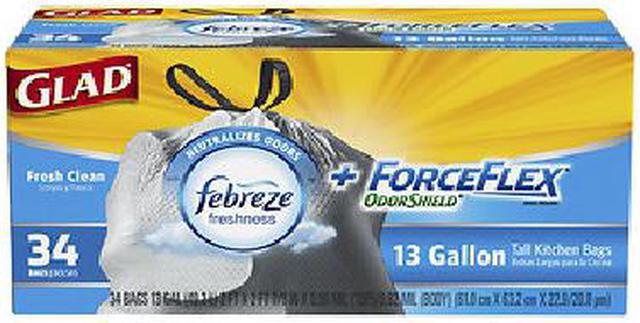 Glad ForceFlex Fresh Clean Scent Drawstring Tall Kitchen 13 Gallon