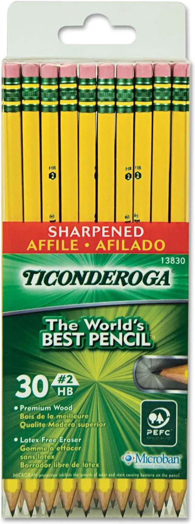 Main image of Ticonderoga Pre-Sharpened Pencil, HB #2, Yellow Barrel, 30ct.